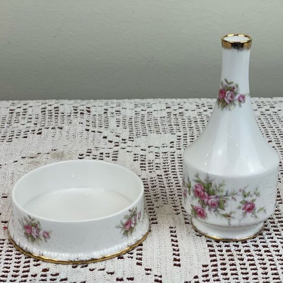 Vintage PARAGON Victoriana Rose small vase and small dish || ENGLAND - Picture 9 of 12